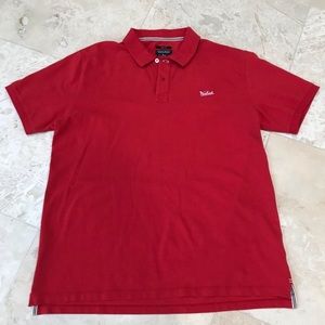 Red woolrich short sleeve polo shirt